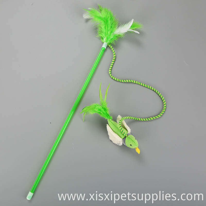 new nice design Flying Bird Toy Cat Rod Cat Toys Teaser mouse with feather
